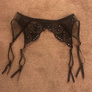 Black Blinged Garter Belt